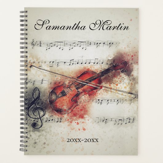 Partition de violon élégante aquarelle (Devant)