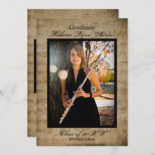 Partition Faire-part de graduation musicale avec p