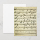 Partition musicale vintage, invitation de partitio (Devant / Derrière)