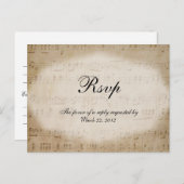 Partition Musique RSVP Diner Choix Carte Postale (Devant / Derrière)