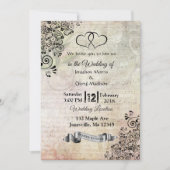 Partition Notes Coeurs Mariages Invitations (Devant)
