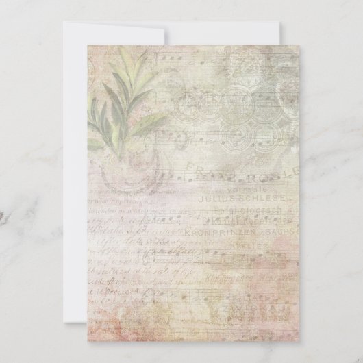 Partition Notes Coeurs Mariages Invitations (Dos)