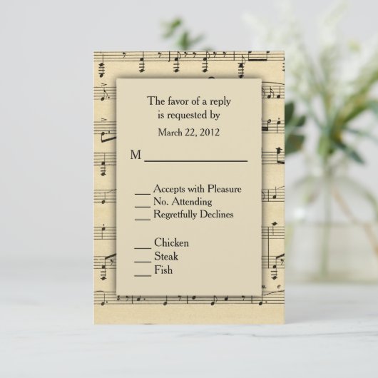 Partition RSVP avec choix de menu (Debout devant)