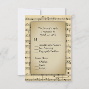 Partition Thème RSVP Cartes avec choix de menu