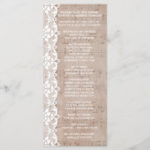 Partition vintage & Programme de mariage dentelle  (Dos)