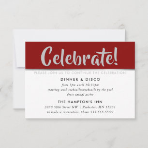PARTITY CELEBRATION KAART dark red burgundy Silver