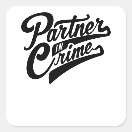 Partner in misdaad vierkante sticker (Voorkant)