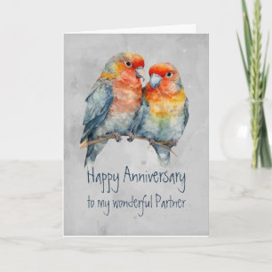 Partner Parrot Love Bird Bruiloft Jubileum Kaart
