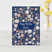 Partner Verstrooide bloemen Verjaardag Kaart (Gele Bloem)