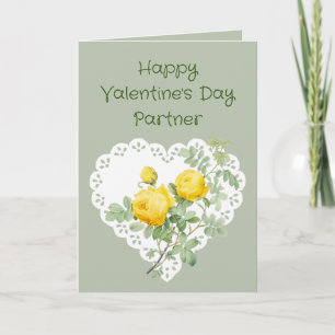 Partner Yellow Rose Garden Flower Valentijn Poem Feestdagen Kaart