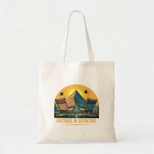 Partners in Avontuur Retro Bergkamperen Tote Bag