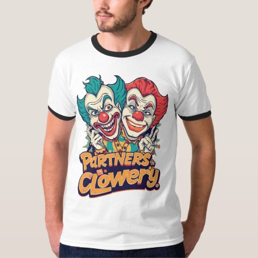 Partners in Clowery (Funny Clown Pun) T-shirt (Voorkant)