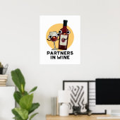 Partners in de Drink Wine Funny Poster (Thuiskantoor)