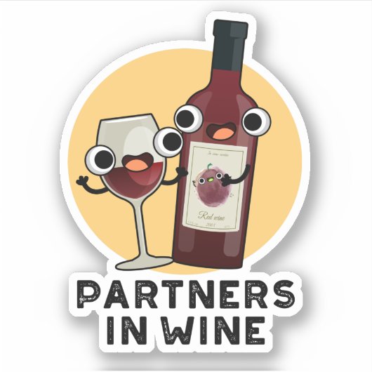 Partners in de Drink Wine Funny Sticker (Voorkant)