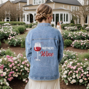 Partners in Wine Friends BFF's vrijgezellenfeest Denim Jacket