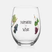 Partners in Wine Funny Stemless Wine Wijnglas Zonder Voet (Voorkant)