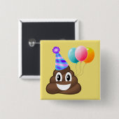 Partnerschap Emoji Poop Birthday Button (Voorkant /achterkant)