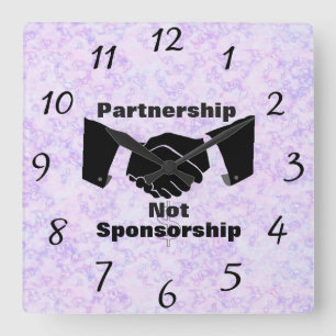 Partnerschap niet-sponsoring wandklok vierkante klok