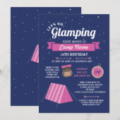 Partons invitation de rose de marine de camp de (Devant / Derrière)