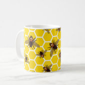 Partout abeilles sur la tasse de tasse de nid (Devant gauche)
