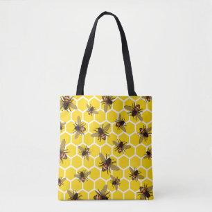 Partout abeilles sur le sac fourre-tout à nid