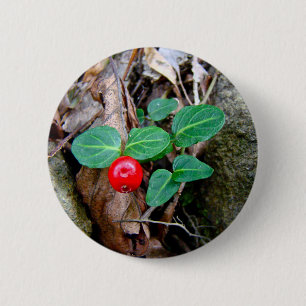 Partridge Berry Wildflower Ronde Button 5,7 Cm