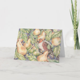 Partridge dans un arbre à poires Carte de Noël