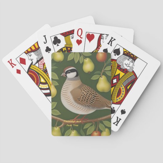 Partridge dans un arbre à poires jeu de cartes (dos)