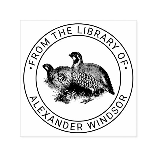 Partridge Game Vogeltekening Bibliotheek Boeknaam Zelfinktende Stempel (Design)