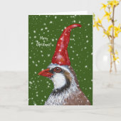 Partridge Gnome-kerstkaart Kaart (Gele Bloem)