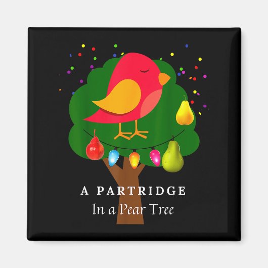 Partridge In A Pear Tree Twelve Days Of Christmas  Magneet (Voorkant)