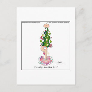 PARTRIDGE IN EEN Briefkaart MET HAARBOOM