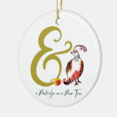 Partridge in een peer Tree Whimsical Ampersand Keramisch Ornament (Links)
