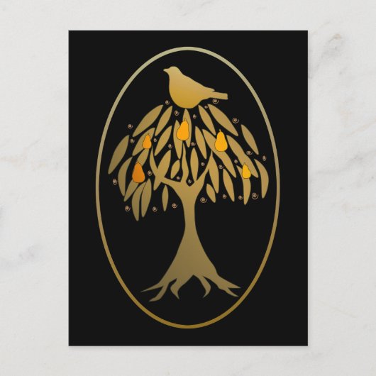 Partridge in een peergoud briefkaart (Voorkant)