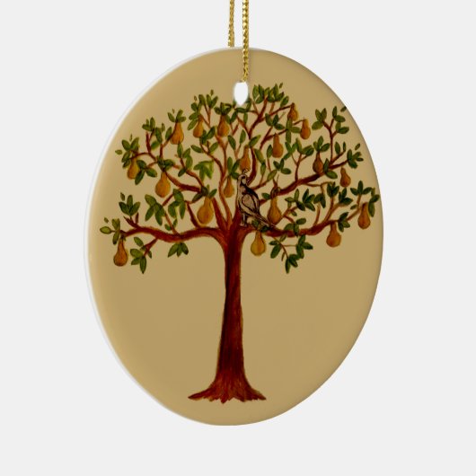 Partridge in een vervormde perenboom keramisch ornament (Rechts)