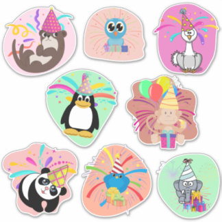Party Animal 8 Pack Collectie Sticker