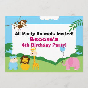 Party Animal, Birthday Invite Kaart