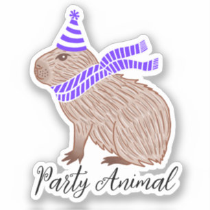 Party Animal Capybara Sticker