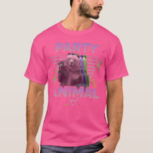 PARTY ANIMAL Funny Grizzly Beer Vintage 80's Vapor T-shirt