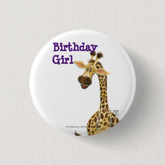 Party Animal Giraffe Ronde Button 3,2 Cm (Voorkant)