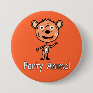 Party Animal Tiger Ronde Button 7,6 Cm