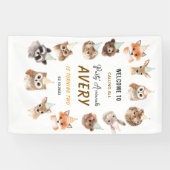 Party Animals 2nd Birthday | Cute Jungle Animal Spandoek (Horizontaal)