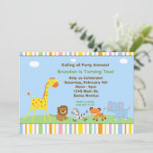 Party Animals - Birthday Party Invitation Kaart (Staand voorkant)