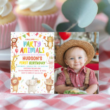 Party Animals Birthday Party Photo Invitation