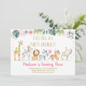 Party Animals Girl Safari Kaart (Staand voorkant)