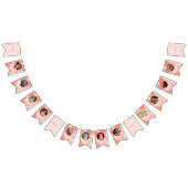 Party Animals Girl's First Birthday Photo Collage Vlaggetjes (Alle)