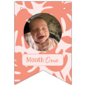 Party Animals Girl's First Birthday Photo Collage Vlaggetjes (Tweede vlag)