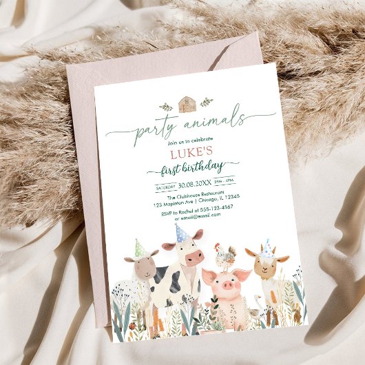 Party Animals Kids Birthday Invitation