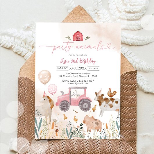 Party Animals Kids Birthday Invitation