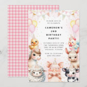 Party Animals Safari Birthday Party Invitation (Devant / Derrière)